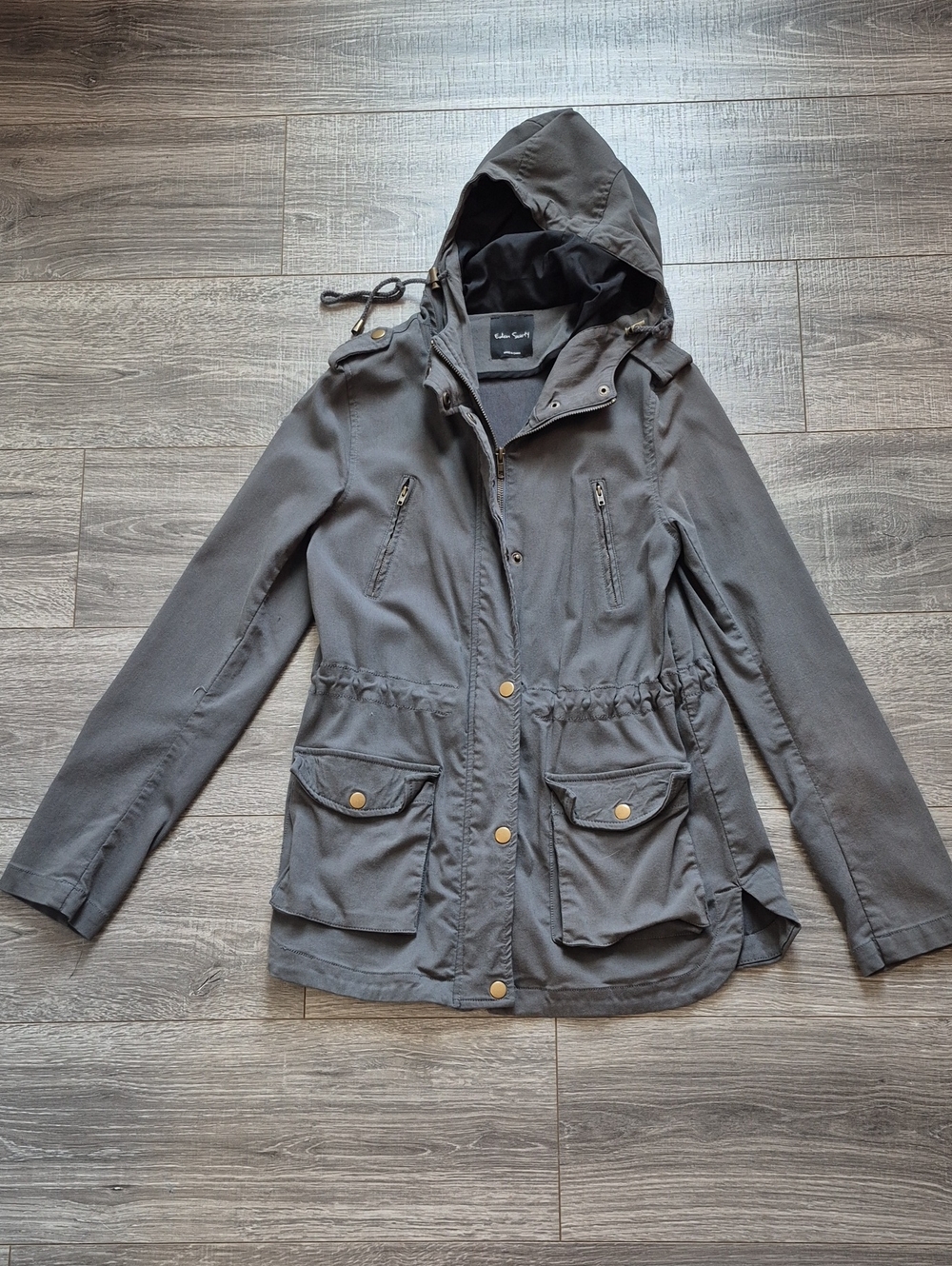 Eden Society Hooded Utility Jacket in Charcoal